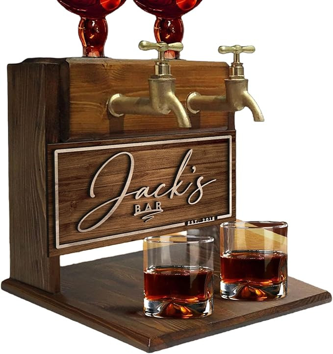 Personalized Whiskey Dispenser Liquor For Home Bar Engraved Wooden Barrel Head Liquor Dispenser W... | Amazon (US)