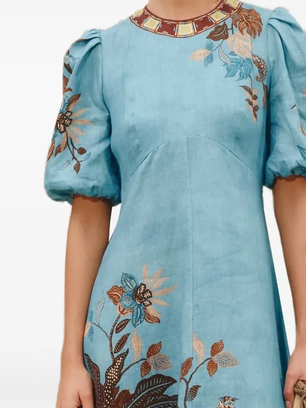 ALEMAIS Georgie Midi Dress | Blue | FARFETCH | Farfetch Global