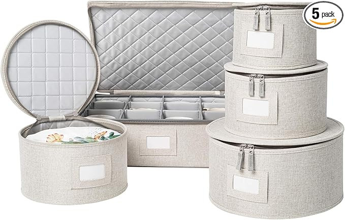 storageLAB China Storage Containers, Containers for Organizing, Hard Shell Case, Felt Plate Divid... | Amazon (US)
