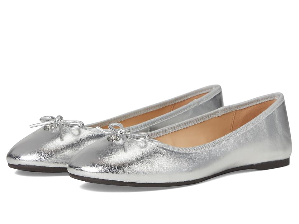 COACH Abigail Flat Women's Flat Shoes Silver : 9.5 B - Medium, Leather | Zappos
