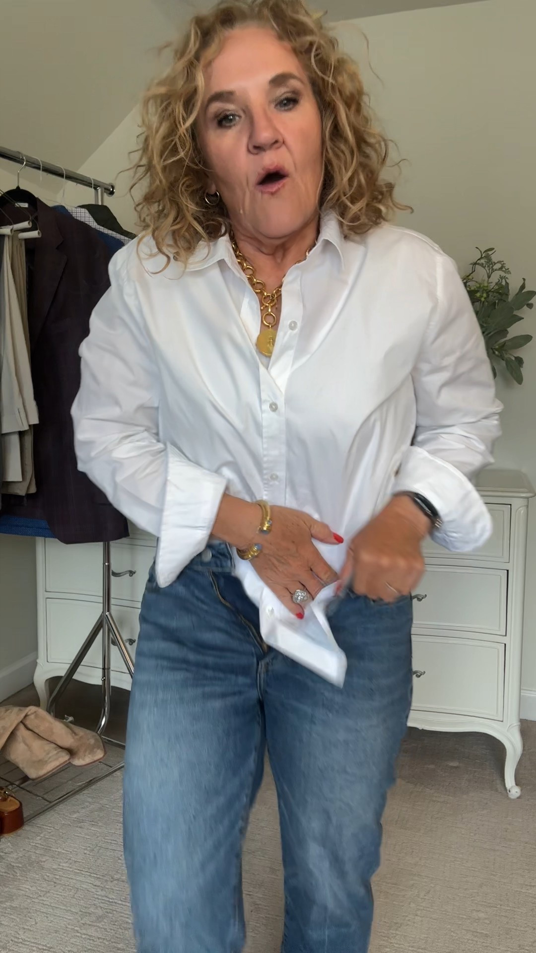 Pistola jeans on the Nordstrom anniversary sale wearing size 29. The denim on the sale is a lighter wash but sane style 
Blouse size medium 

I’ll link what’s in my wish list so far
#ltknordstrom 

#LTKBeauty #LTKSaleAlert #LTKOver40