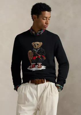 Polo Ralph Lauren Men's Polo Bear Sweater, Black, Medium | Belk