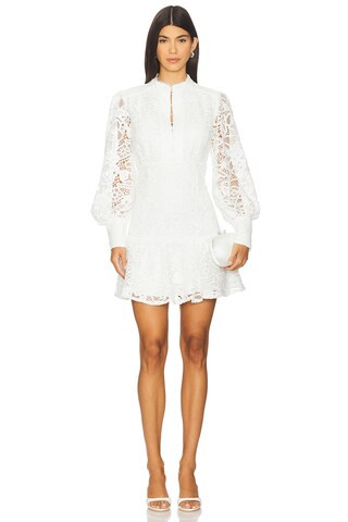 Bardot Remy Embroidered Mini Dress in Orchid White from Revolve.com | Revolve Clothing (Global)