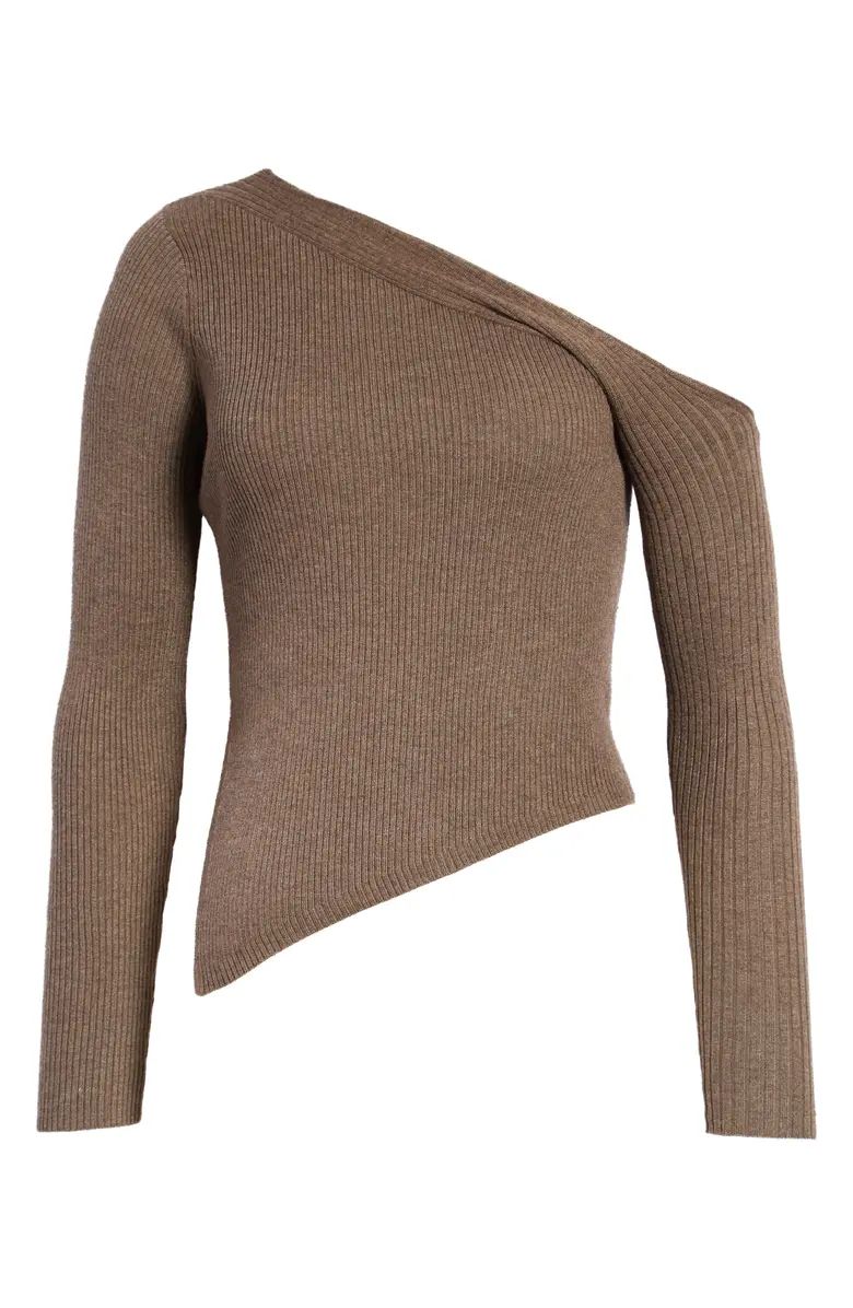 ASTR the Label One Shoulder Long Sleeve Rib Sweater | Nordstrom | Nordstrom