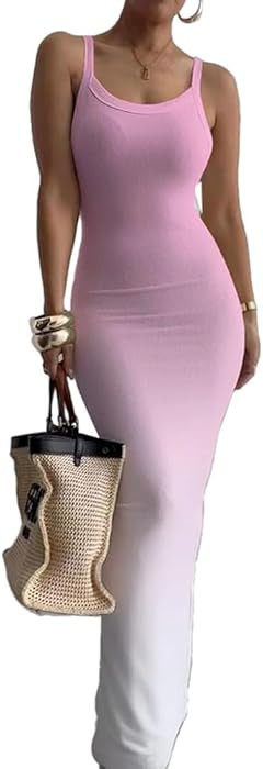Nimsruc Women Summer Long Dress Casual Slip Sexy Slim Sleeveless Bodycon Maxi Dresses for Women 2... | Amazon (US)