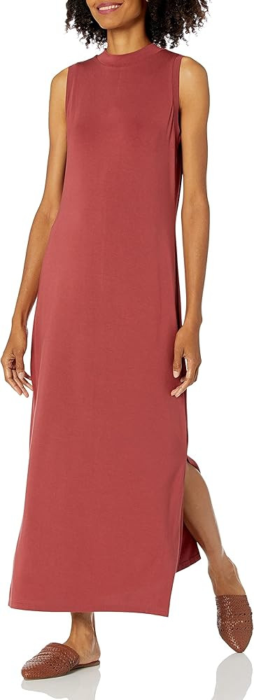 Daily Ritual Women's Jersey Sleeveless Mock Neck Maxi Dress | Amazon (US)