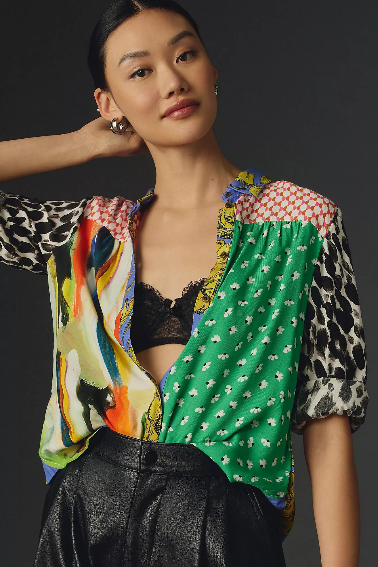 Maeve Paz Contrast Button-Down | Anthropologie (US)