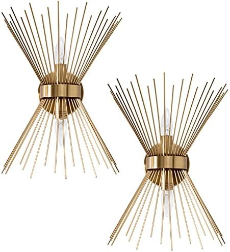 VILUXY Mid-Century Wall Sconces Antique Brass Brush Paint Finish Bedside Wall Sconce Lighting Fixtur | Amazon (US)