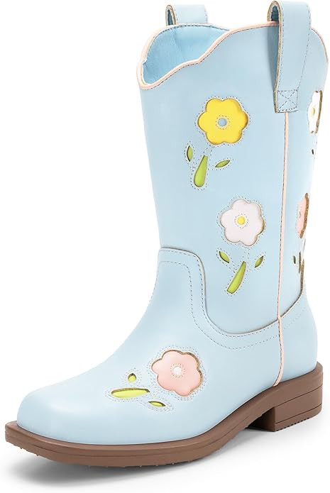 DREAM PAIRS Girls Cowgirl Boots Kids Mid Calf Western Boots Riding Shoes for Toddler/Little Kid/B... | Amazon (US)