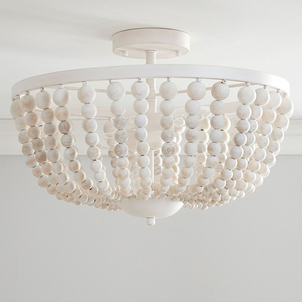 Naturalist Wood Ball Flush Mount (18") | Pottery Barn Teen