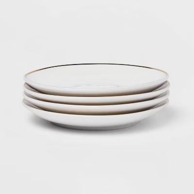 6" 4pk Stoneware Appetizer Plates Gold - Threshold™ | Target