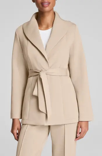 SPANX® AirEssentials Shimmer Wrap Cardigan in Bone Silver at Nordstrom Rack, Size X-Large | Nordstrom Rack