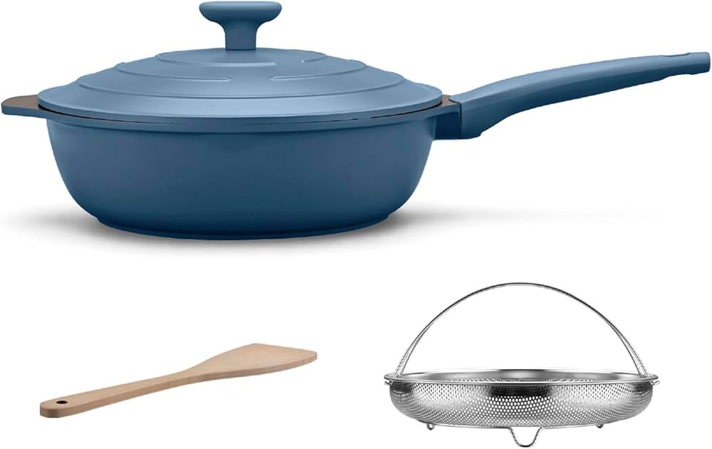 LIGTSPCE All-in-One Pan,Always Nonstick Multipurpose Saute pan,Large Skillet with Strainer,Deep F... | Amazon (US)