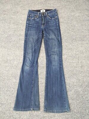 Paige Size 23 Bell Canyon High Rise Flare Jeans Stretch Denim Blue  | eBay | eBay US