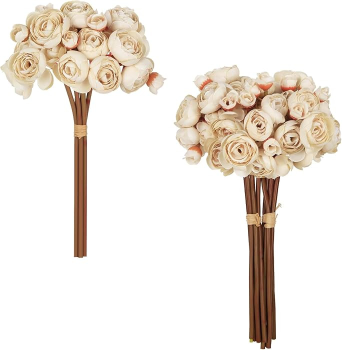 IPOPU Ranunculus Artificial Flowers 2Bouquets Silk Flowers with Stems 12PCS Mini Fake Flowers for... | Amazon (CA)