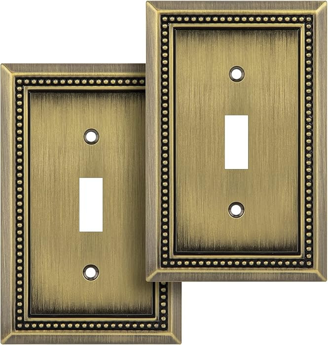 Henne Bery Sunken Pearls Heavy Duty Decorative Wall Plate Switch Plate Outlet Cover (Single Toggl... | Amazon (US)