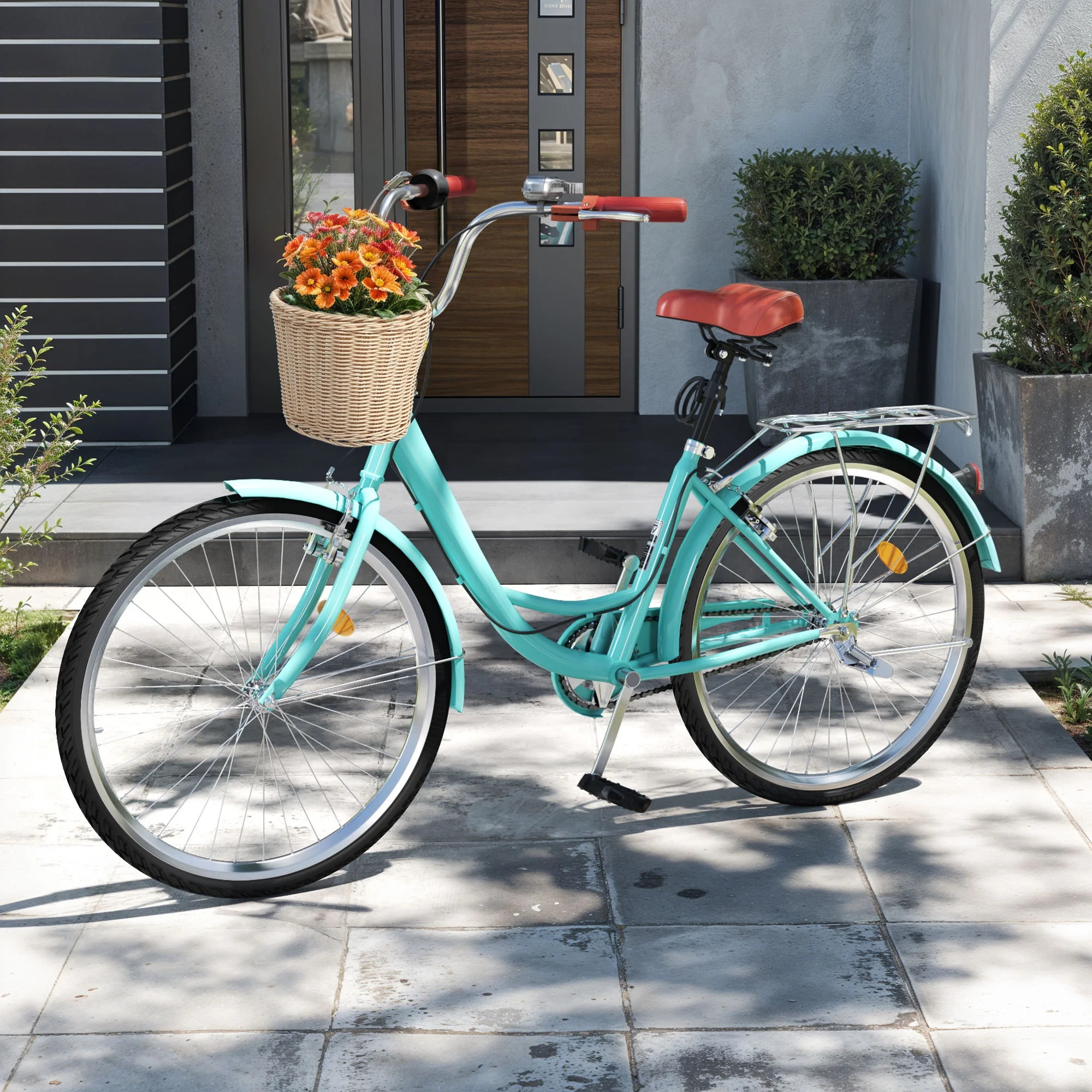 Uforic 24" Beach Cruiser Bike for Women, 7-Speed Adjustable Seat Bike Bicycle for Adult City Comm... | Walmart (US)