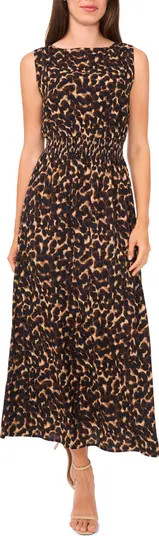 Leopard Smocked Waist Maxi Dress | Nordstrom
