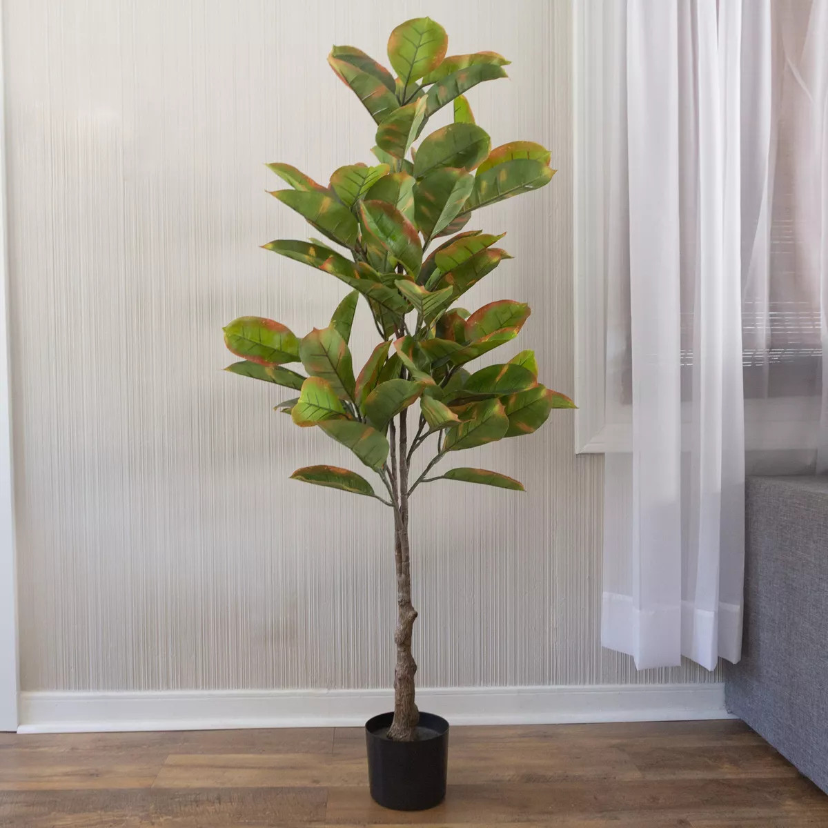 Artificial Rubber Plant - 51-Inch Faux Tree with Natural-Feel Leaves - Realistic Indoor Plant for... | Target