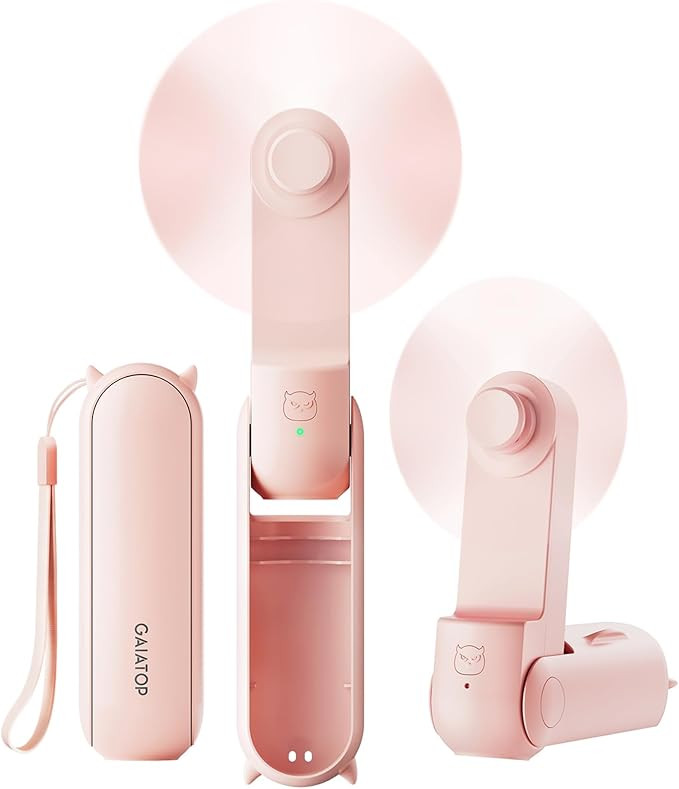 GAIATOP Portable Handheld Fan, 3 IN 1 Mini Foldable Travel Fans [17H Max Cooling Time] with Power... | Amazon (US)