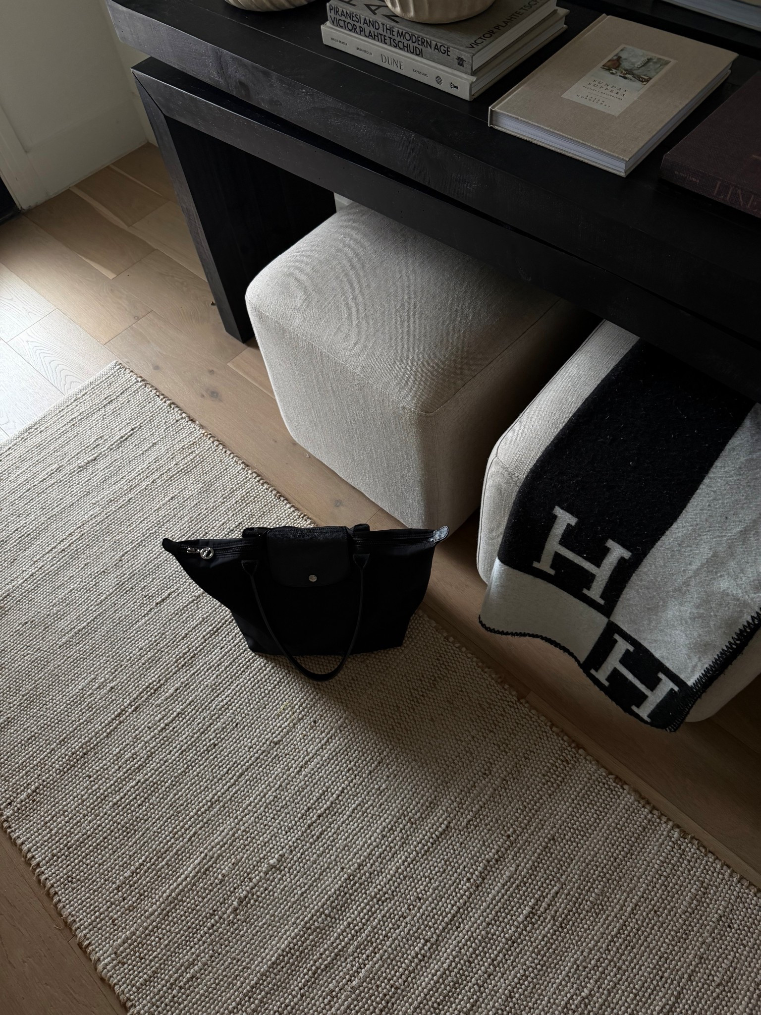 Entryway - console table - Amazon home - Wayfair home finds - runner rug jute 