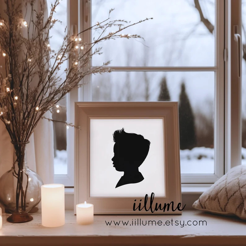 DIGITAL FILES Traditional Profile Silhouette, Custom Silhouette From Your Photo, Children's Room ... | Etsy (US)