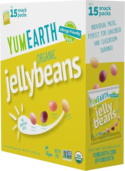 YumEarth Organic Jelly Beans - Fruity Candy Snack Packs, Gluten Free Snacks for Kids - Allergy Fr... | Amazon (US)