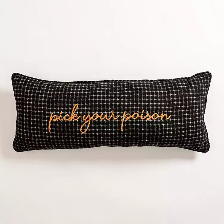 New! Pick Your Poison Bench Pillow | Kirkland's Home