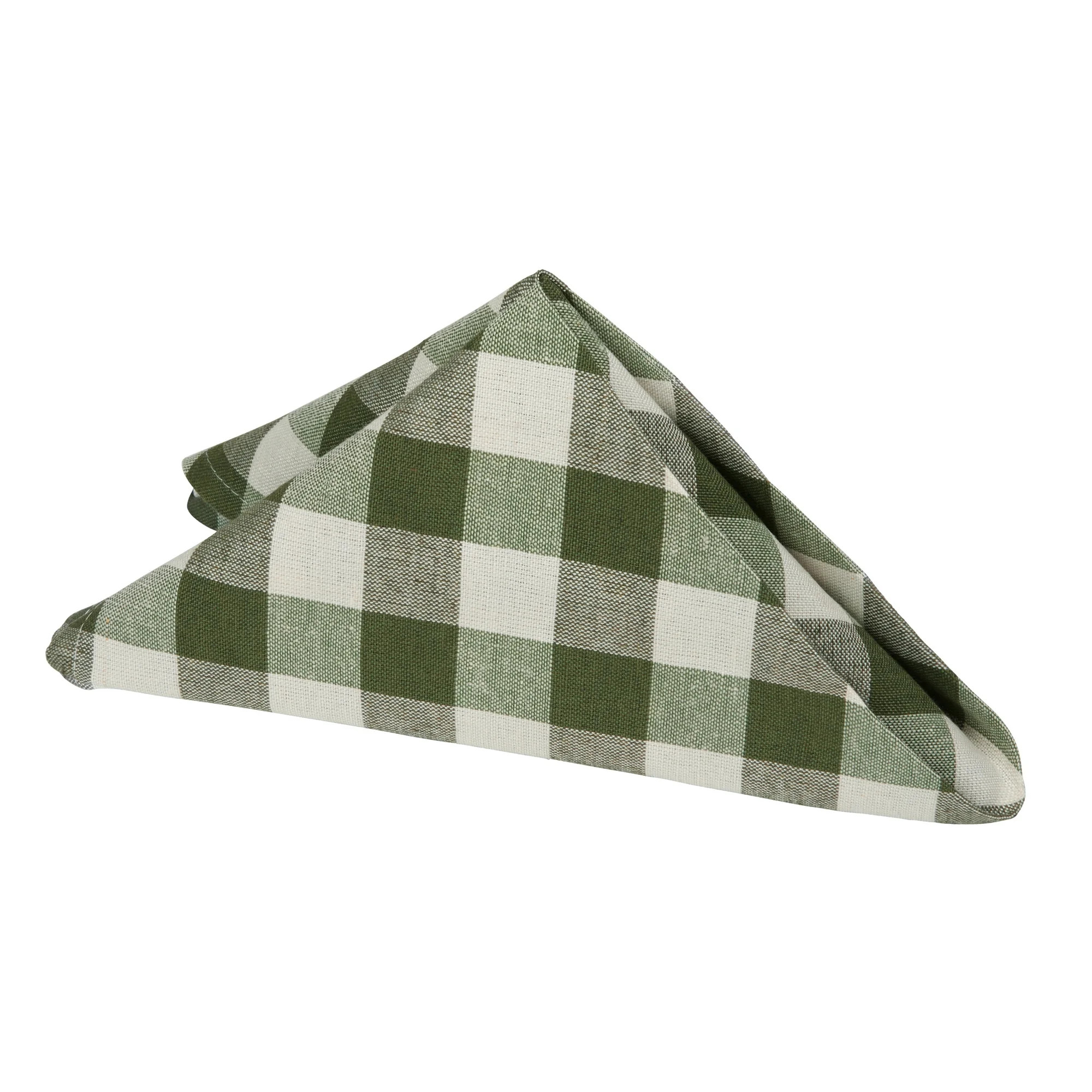 Achim Buffalo Check Polyester/Cotton Dinner Table Napkins - Sage - Set of Four | Walmart (US)