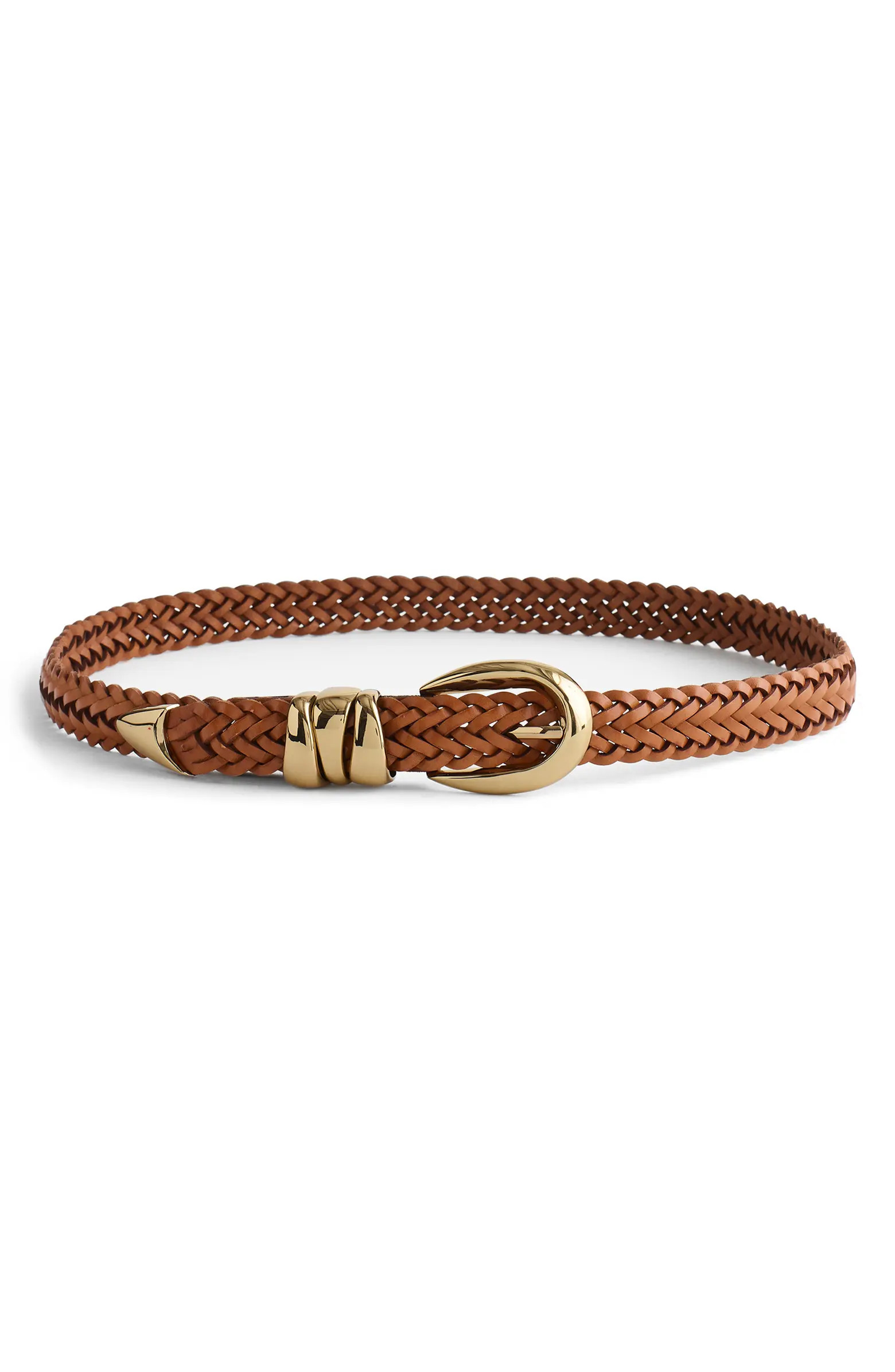 Woven Leather Triple Keeper Belt | Nordstrom