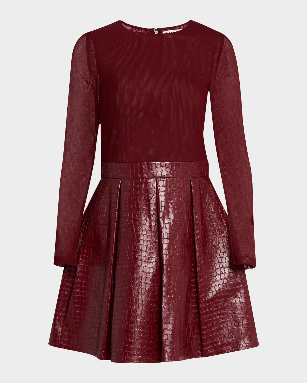 Chara Vegan Leather Croc Mini Dress | Neiman Marcus