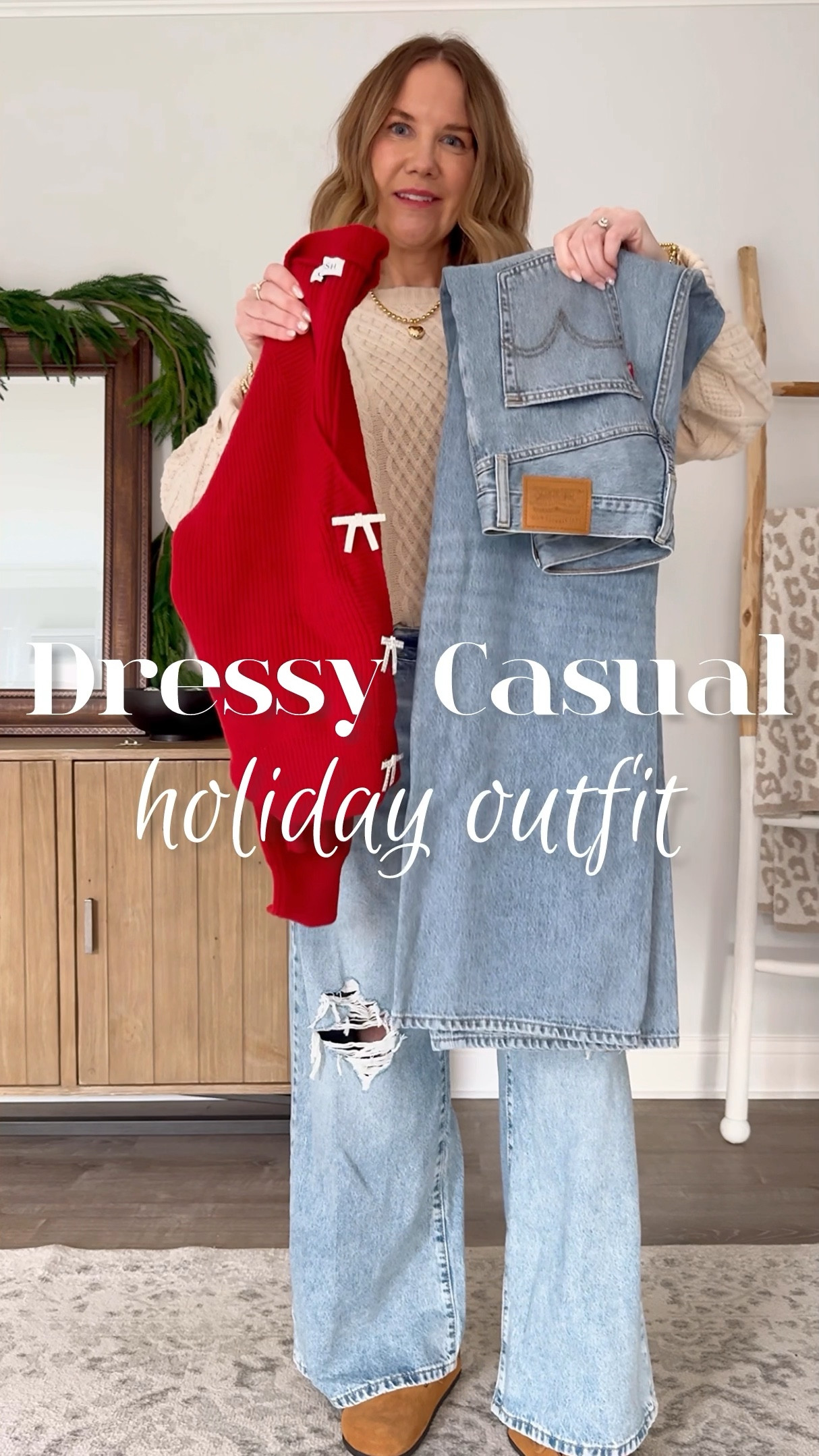 I love that these rhinestone bows pin on so they can be removed prior to washing!

#holidayoutfit #holidaypartyoutfit #christmasoutfit #christmaspartyoutfit #comfystyle #amazonfashion

Bow sweater, rhinestone bows, wide leg jeans, dressy casual outfit, holiday top, Christmas outfit ideas, holiday outfit, New Year’s Eve outfit, comfy holiday outfit, Christmas top, holiday shoes, silver heels, bow heels, what to wear to, how to style, Amazon holiday finds, Amazon holiday outfit, holiday style, Christmas style

#LTKParties #LTKHoliday #LTKOver40