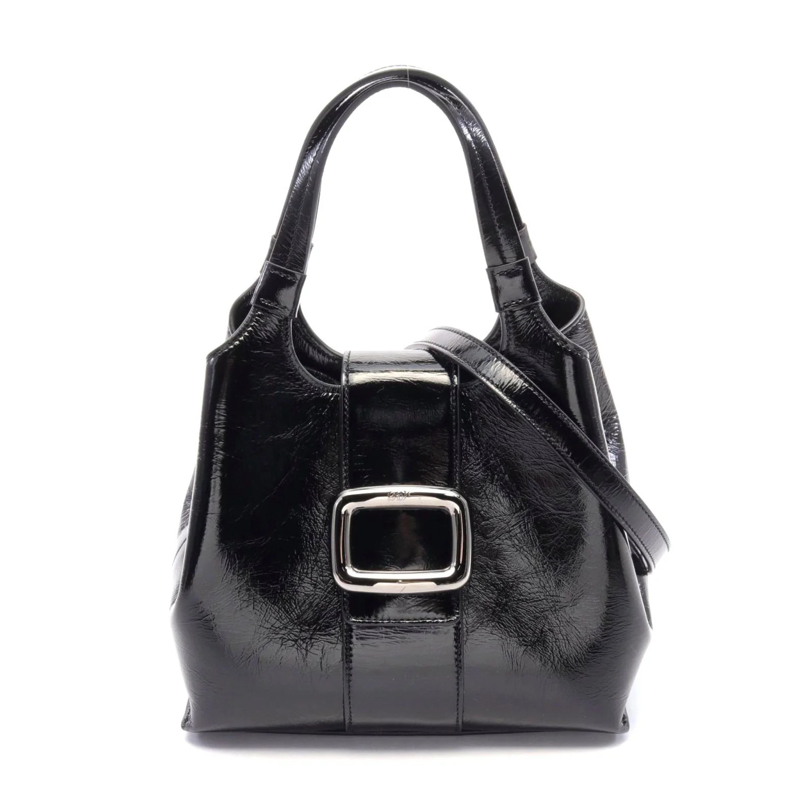 Roger Vivier Leather Viv Handbag Black | Shop Simon