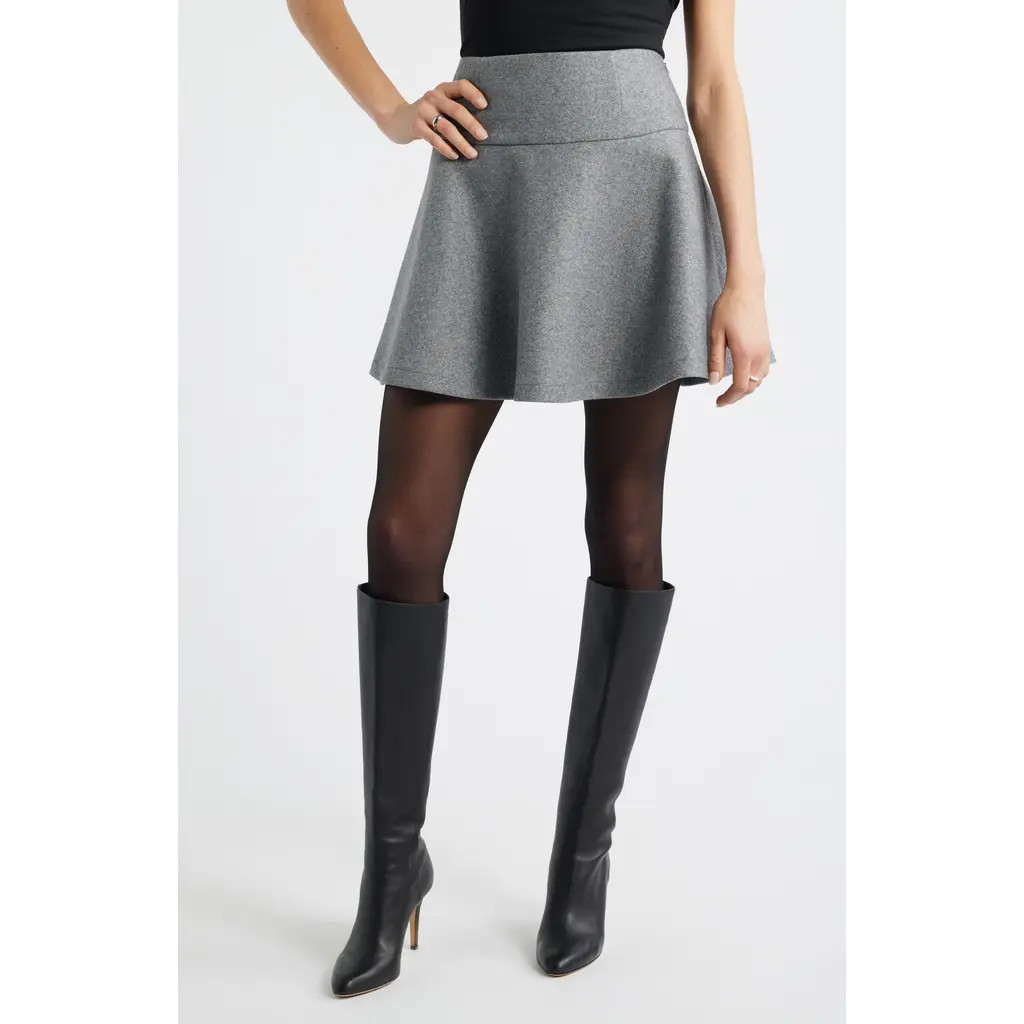 Treasure & Bond Flare Miniskirt in Grey Dark Heather at Nordstrom Rack, Size X-Small | Nordstrom Rack