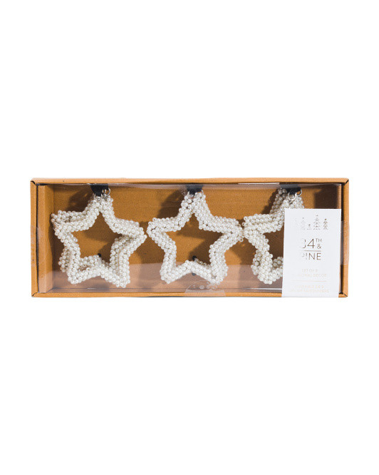 Set Of 9 Pearl Hanging Star Ornaments | TJ Maxx