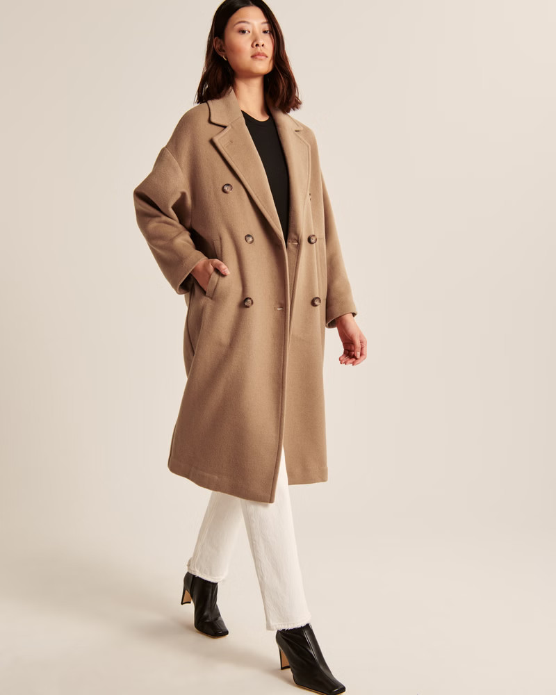 Double-Breasted Wool-Blend Coat | Abercrombie & Fitch (US)