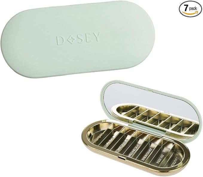 Dosey 7 Day Pill Compact Travel Pill Organizer - Pill Case with 7 Pill Compartments for Medicine ... | Amazon (US)