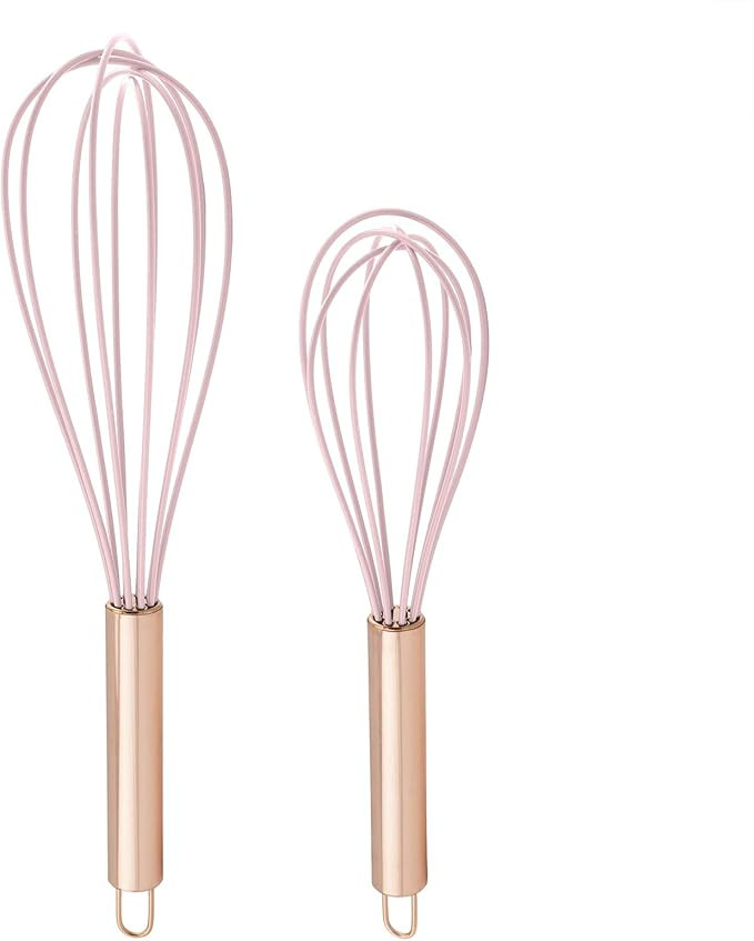 Amazon.com: COOK WITH COLOR Silicone Whisks for Cooking, Stainless Steel Wire Whisk Set of Two - ... | Amazon (US)