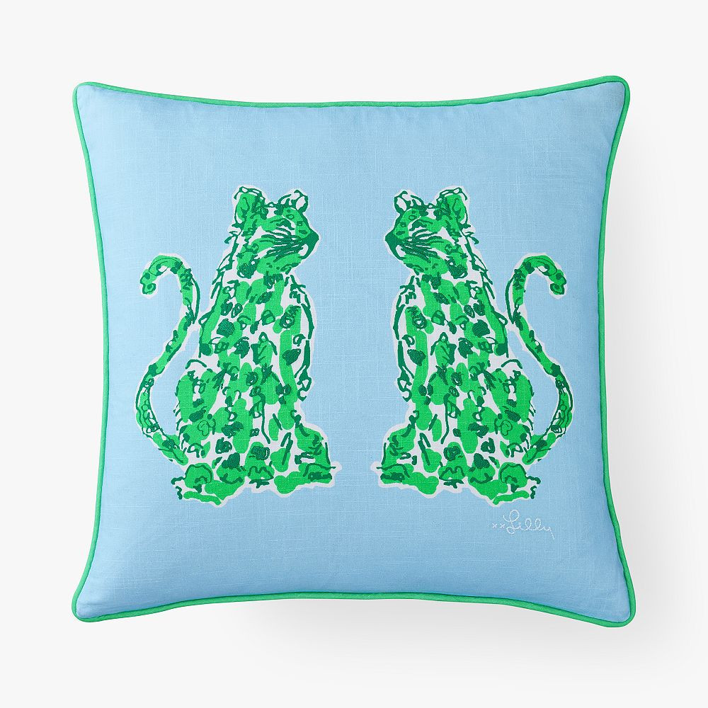Lilly Pulitzer Cats Reversible Pillow Cover, 20x20, Cool Multi | Pottery Barn Teen