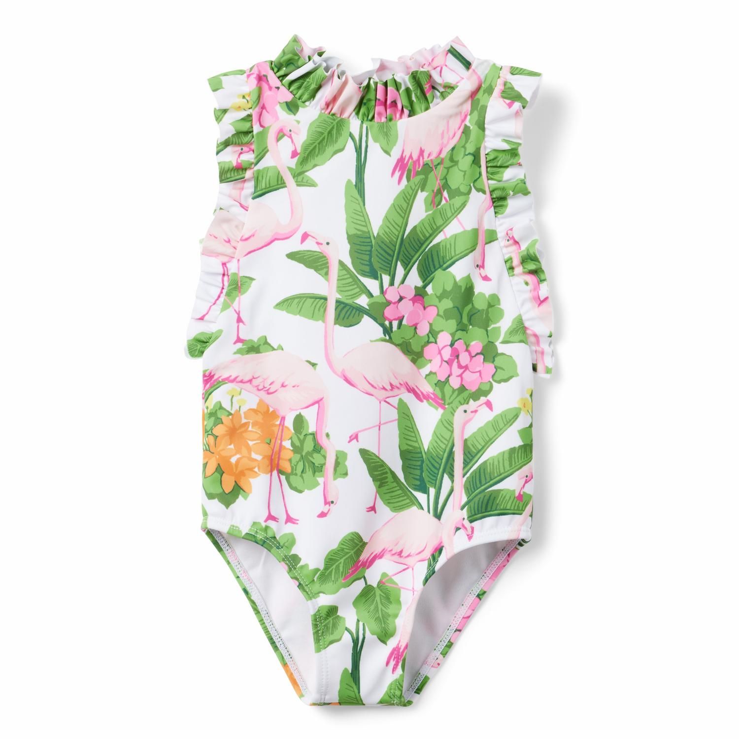 Recycled Tropical Flamingo Ruffle Swimsuit | Janie and Jack