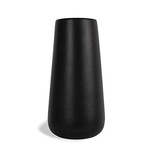 SANFERGE Ceramic Flower Vase for Home Décor Office Decoration, 8 Inch, Matte Black | Walmart (US)
