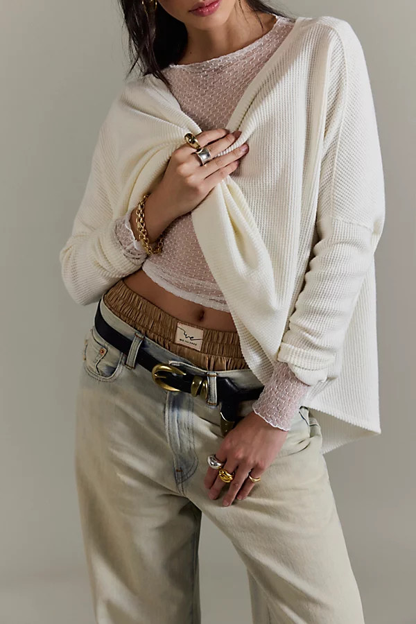 We The Free Latte Blues Solid Thermal | Free People (Global - UK&FR Excluded)