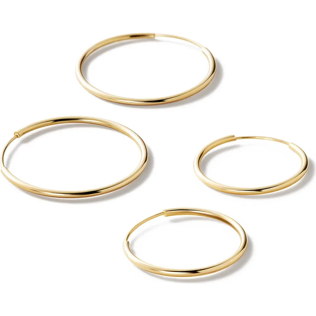 Ana Luisa Small Gold Hoop Earrings - Gold Slim Hoops Set at Nordstrom, Size Large | Nordstrom