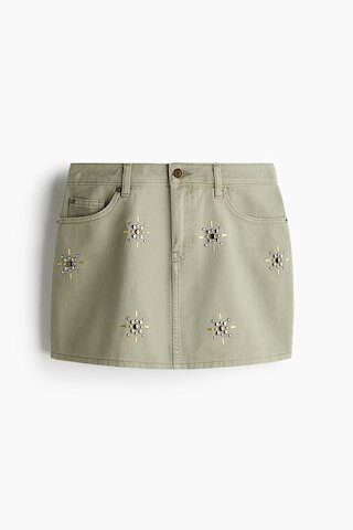 H & M - Denim Mini Skirt - Green | H&M (US + CA)