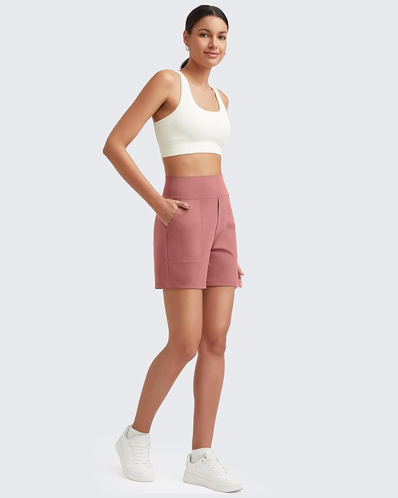 G4Free EverGoing Women's Athletic Shorts High Waisted 5'' Running Yoga Summer Casual Shorts with ... | Amazon (US)