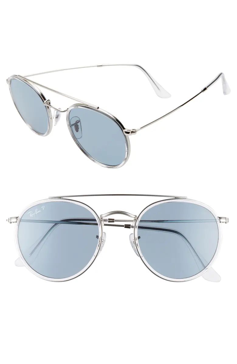 51mm Polarized Round Sunglasses | Nordstrom