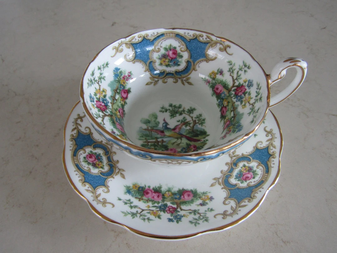 Coalport Broadway Blue Tea Cup and Saucer - Etsy | Etsy (US)