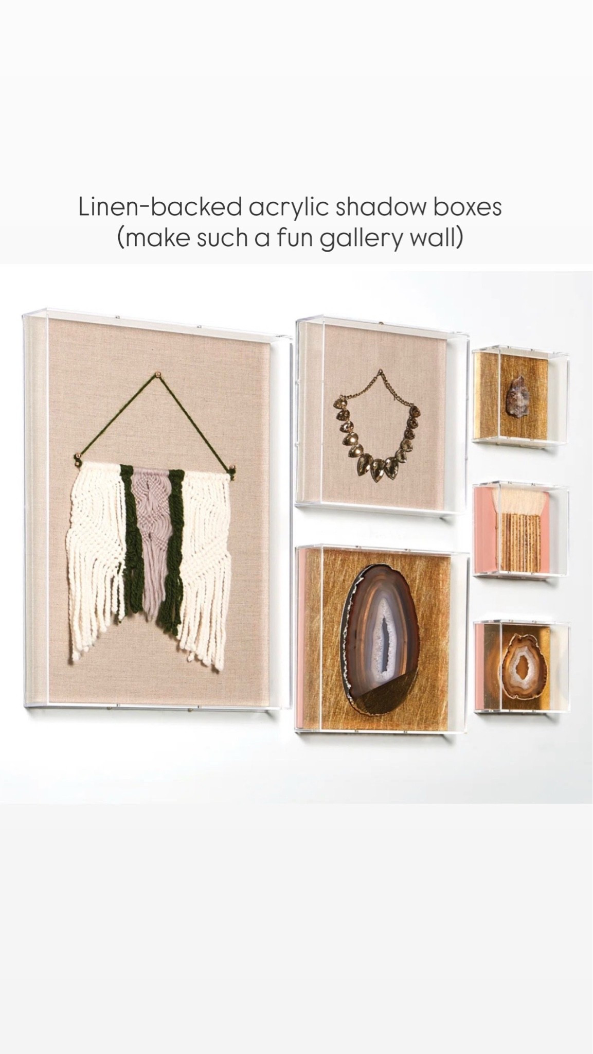 These linen and acrylic shadow boxes would be such a fun addition to a gallery wall! Love for a kid’s bedroom, playroom or home office!

#LTKHome #LTKdayinmylife #LTKKids