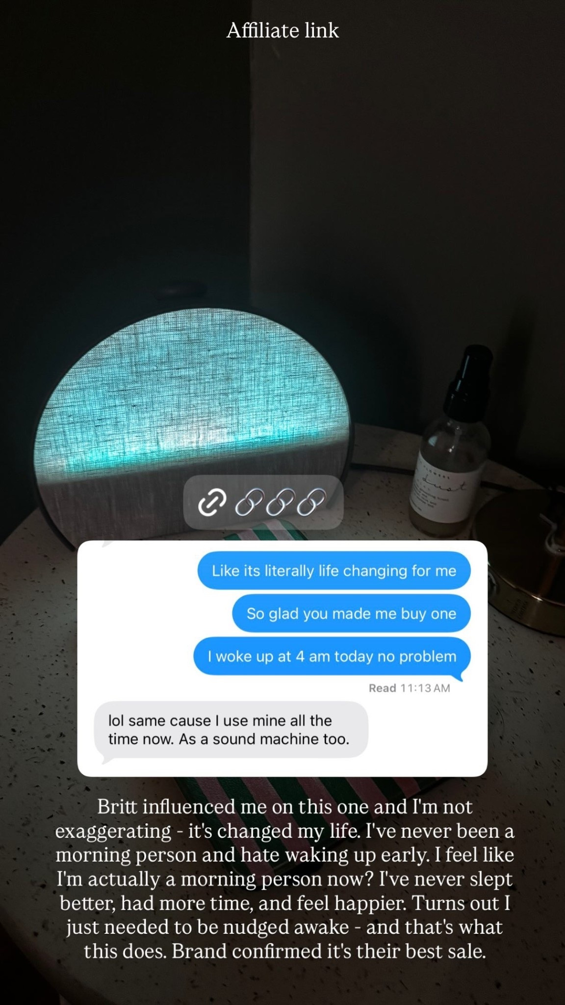 Britt influenced me on this one and I'm not exaggerating - it's changed my life. I've never been a morning person and hate waking up early. I feel like I'm actually a morning person now? I've never slept better, had more time, and feel happier. Turns out I just needed to be nudged awake - and that's what this does. Brand confirmed it's their best sale.  Affiliate link

#LTKHome #LTKSaleAlert #LTKFamily