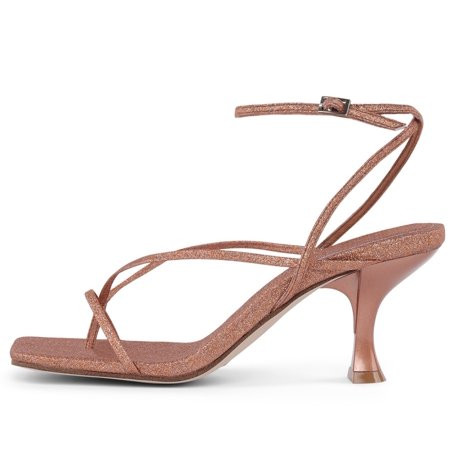 JEFFREY CAMPBELL FLUXX Sandals Rose Gold Glitter | Walmart (US)